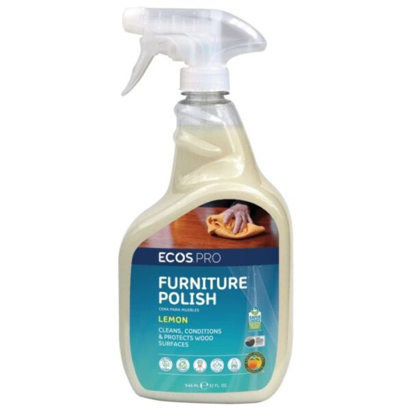 ECOS PRO Lemon Furniture Polish – 32oz/Bottle – 6 Bottles/Case