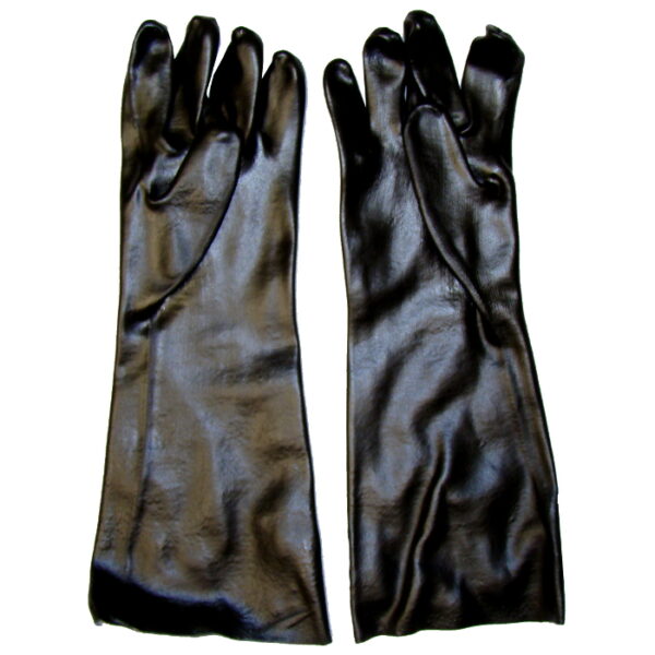 Black PVC Work Gloves – 18″ – Pair