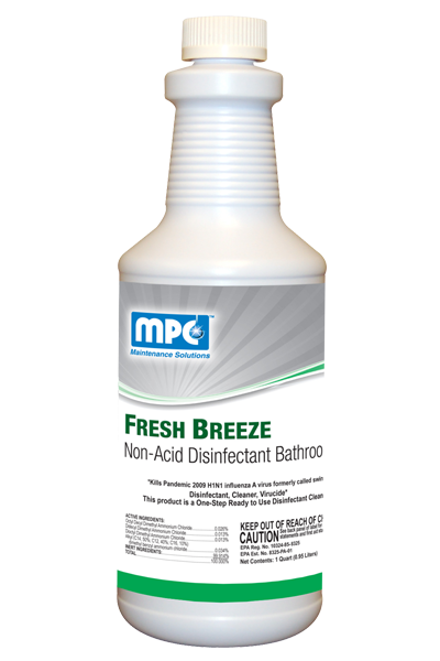 Misco Fresh Breeze Non-Acid Disinfectant Bathroom Cleaner – 32oz Bottle – 12 Bottles/Case