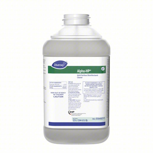 Diversey Alpha-HP Multi-Surface Disinfectant Cleaner – J-Fill – 2 x 2.5L/Case