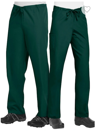 PREMIUM UNISEX SCRUB PANTS HUNTER GREEN 4XL