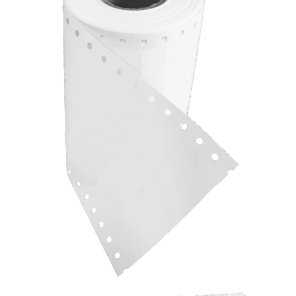 White Garment Labels – 0.62″ x 3.25″ – 1 Label Wide – For Dot Matrix Printer