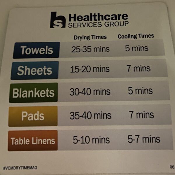 HCSG Linen Drying & Cooling Times Dryer Magnet
