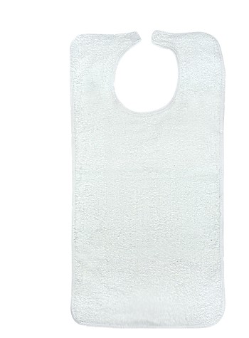 18″ x 34″ White Terry Clothing Protectors with Velcro – Dozen