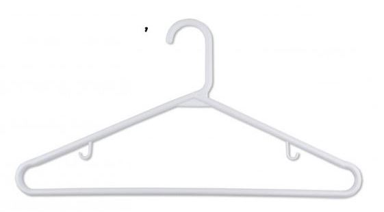 17″ White tubular Plastic Hangers – 144/Box