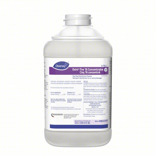 Diversey Oxivir Five 16 Disinfectant Cleaner – J-Fill – 2 x 2.5L/Case