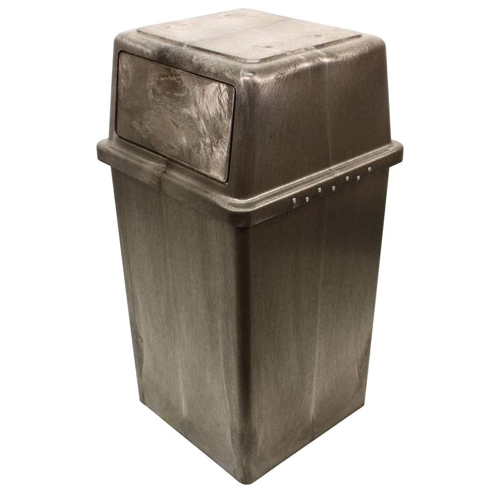 12887504 Indoor/Outdoor Brown Trash Receptacle – 45 Gal