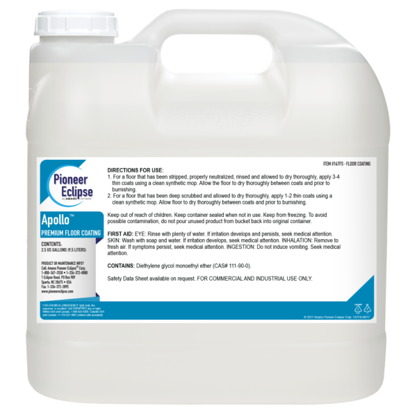 Pioneer Eclipse Apollo Ultra High Speed Floor Finish – 2.5 Gallon Bottle – 2 Bottles/Case