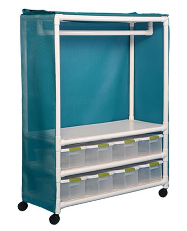 AIPUVLDBC8 Value Line Distribution Bin Cart W/Dark Blue Mesh Cover