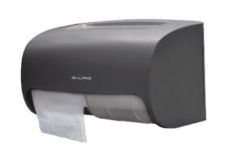 Double Roll Toilet Tissue Dispenser, Gray