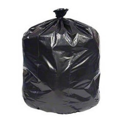 38" x 58" Black Low Density Can Liners - 1.9 Mil - 100/Case - Flat Pack