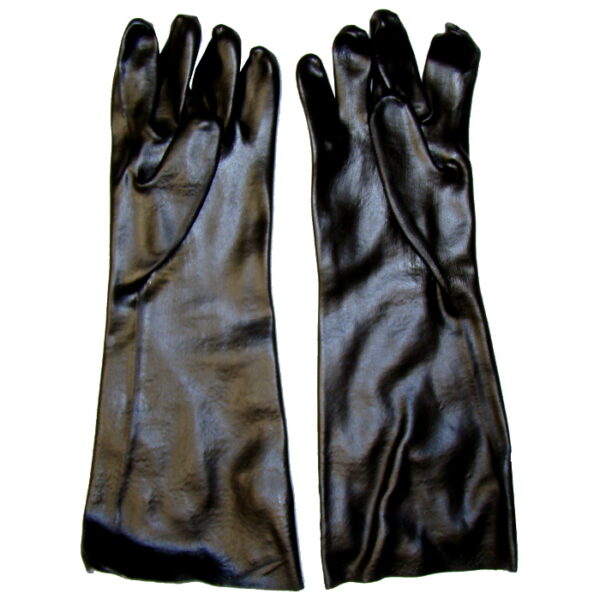 Black PVC Work Gloves – 18″ – Pair