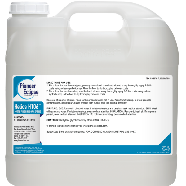 Pioneer Eclipse Helios H106 Matte Floor Coating – 2 2.5 Gallons/Case (Carefree Matte Replacement)