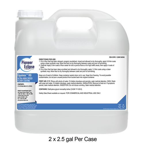 Pioneer Eclipse Equinox HG Ultra High Speed Floor Finish – 2.5 Gallon Bottle – 2 Bottles/Case (Signature Replacement)
