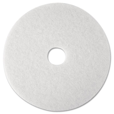 3M 4100 White Super Polish Floor Pads – 5/Case