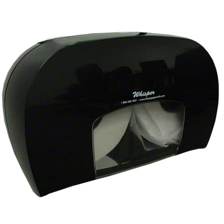 Whisper Black JRT Double Toilet Tissue Dispenser