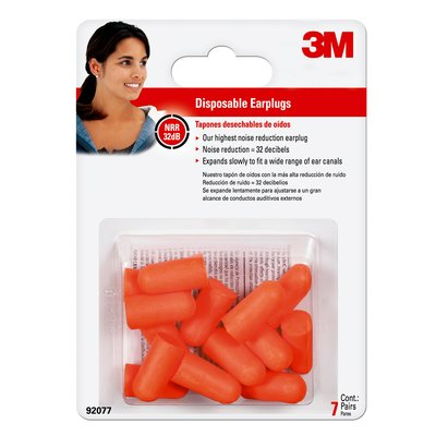 3M Orange Disposable Earplugs with NRR 32 DB – 7 Pairs/Pack