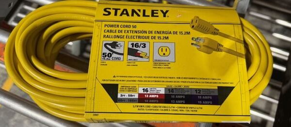 50 Ft Extension Cord 12/3 Gauge Heavy Duty Outdoor Indoor Use