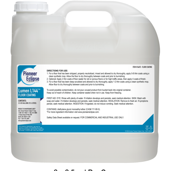 Pioneer Eclipse Lumen L144 – 20 Minutes to Recoat Floor Finish – 2.5 Gallon Bottle – 2 Bottles/Case (Express Replacement)