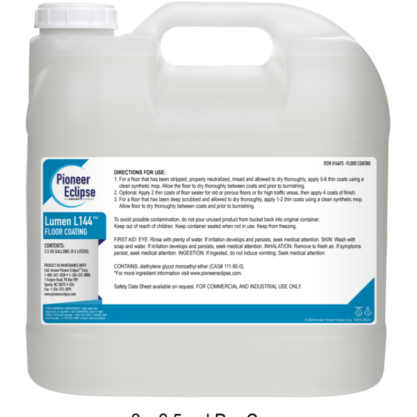 Pioneer Eclipse Lumen L144 – 20 Minutes to Recoat Floor Finish – 2.5 Gallon Bottle – 2 Bottles/Case (Express Replacement)