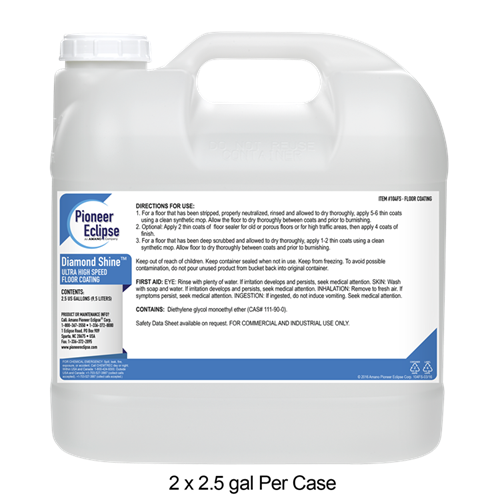 Pioneer Eclipse Diamond Shine Ultra High Speed Floor Finish – 2.5 Gallon Bottle – 2 Bottles/Case (Vectra & Carefree Replacement)