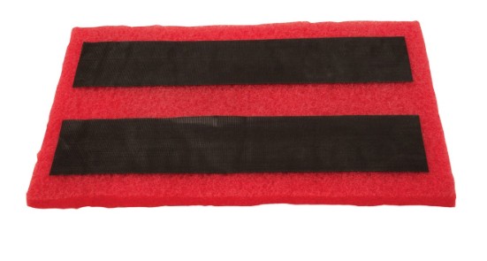 Backer Pad – 20 x 14 x 1 in (red pad with velcro for T300E)